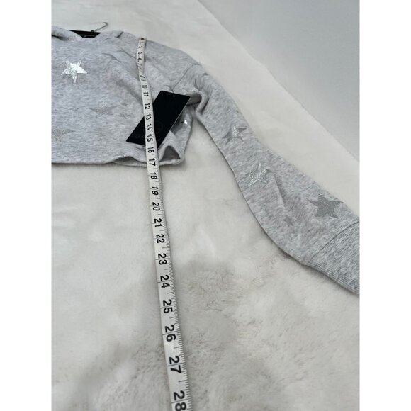 New 90 DEGREE BY REFLEX Size S Pullover Hoodie LFW99004 Celestial Silver Star - Picture 4 of 13